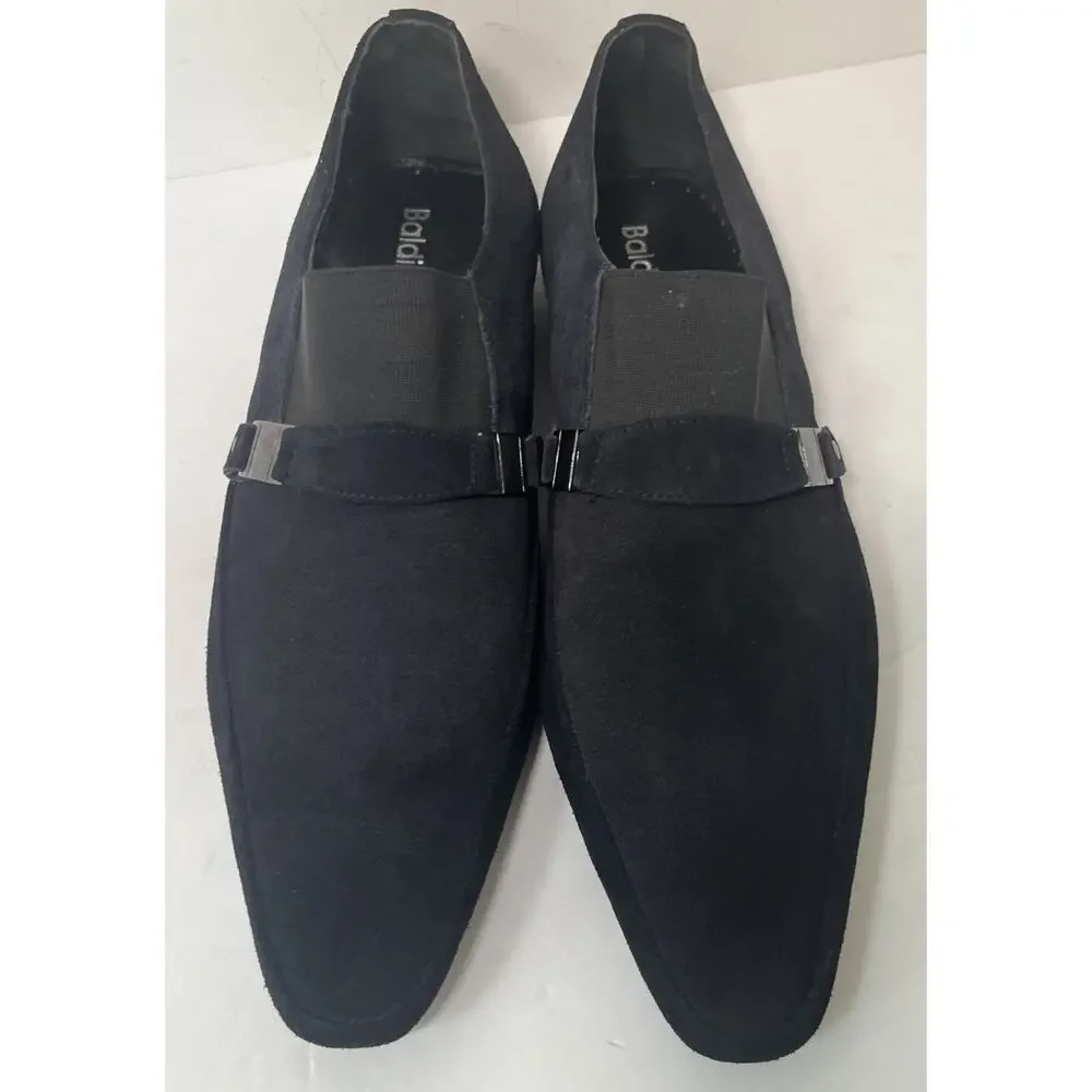 Baldinini Dark Blue Suede Silver Buckle Men’s Loafer US Size 11 Italy